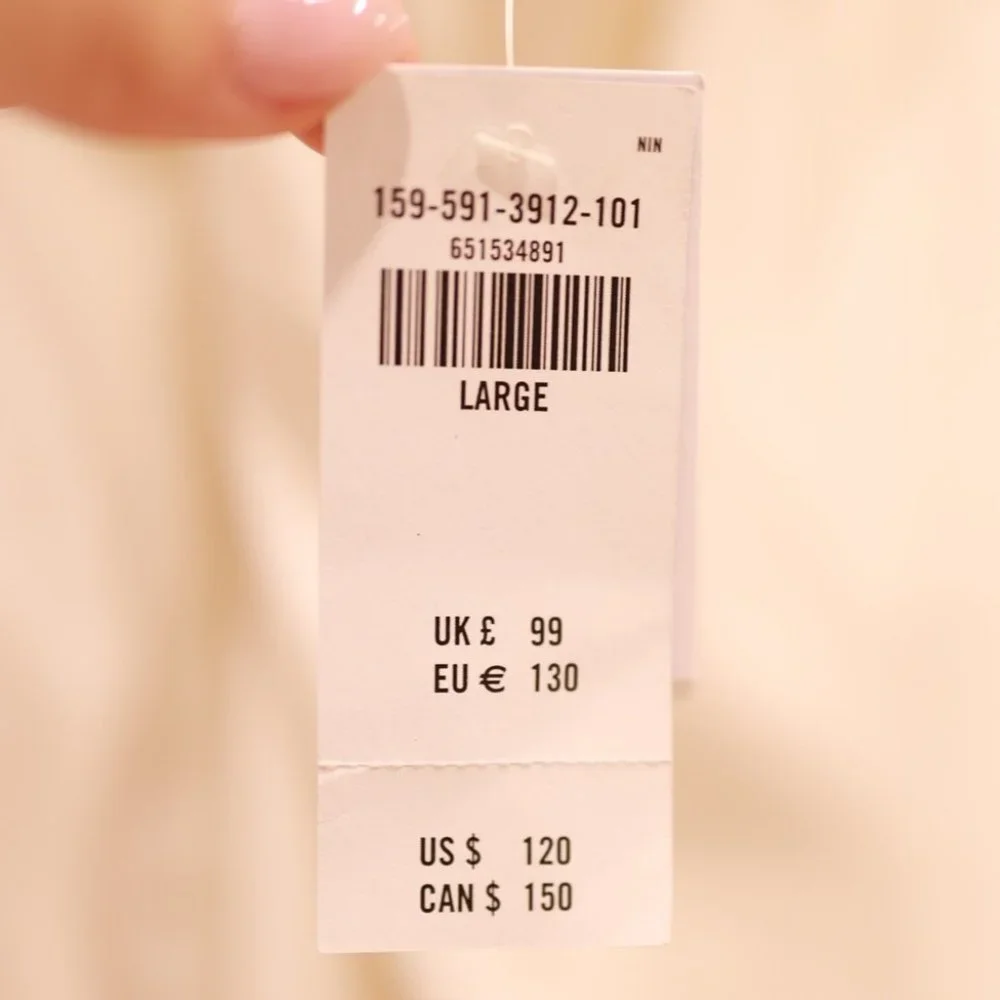 Abercrombie & Fitch Ruched Midi Dress In White Size Large New With Tags - Picture 8 of 14